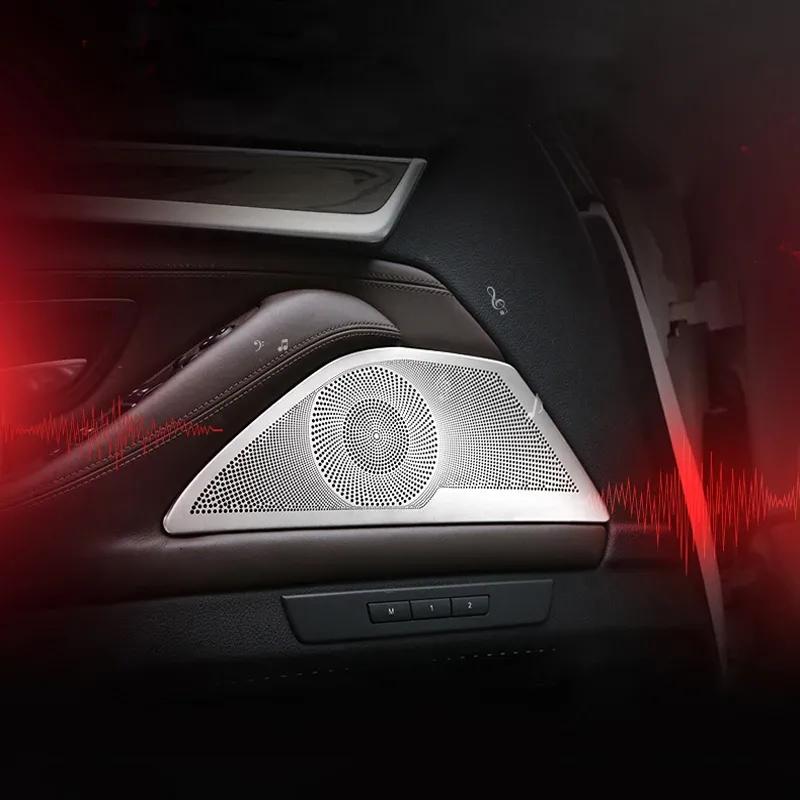 Matte Car Styling Interior Door Audio Stereo Speaker Sequ Decorative Cover Trim For BMW 5 Series F10 F11 F18 Auto Accessories
