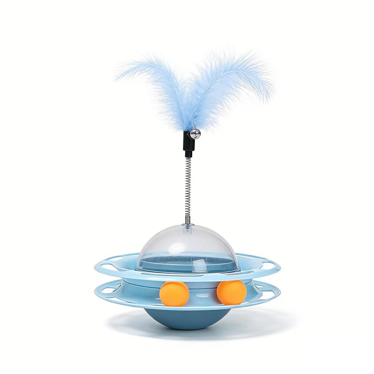 

Cat Toy Feather Bells, Wooden Doll Cat Turntable Ball Pet Cat Teasing Stick Cat Products синій