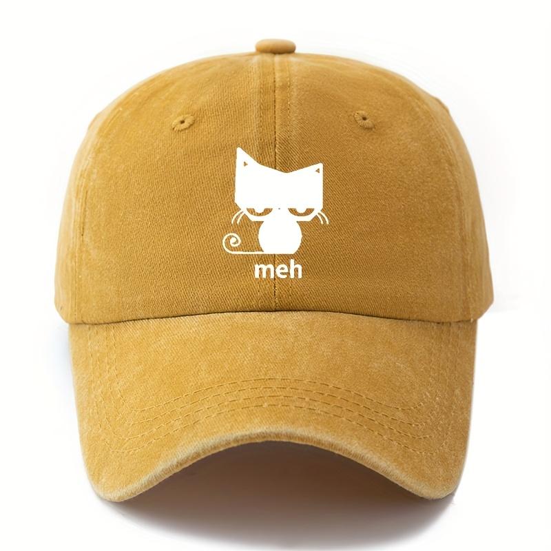 Printed Cartoon Cat Baseball Cap for Men and Women, Fashionable Outdoor Sun Protection, Lightweight Sun Hat, Truck Driver Hat