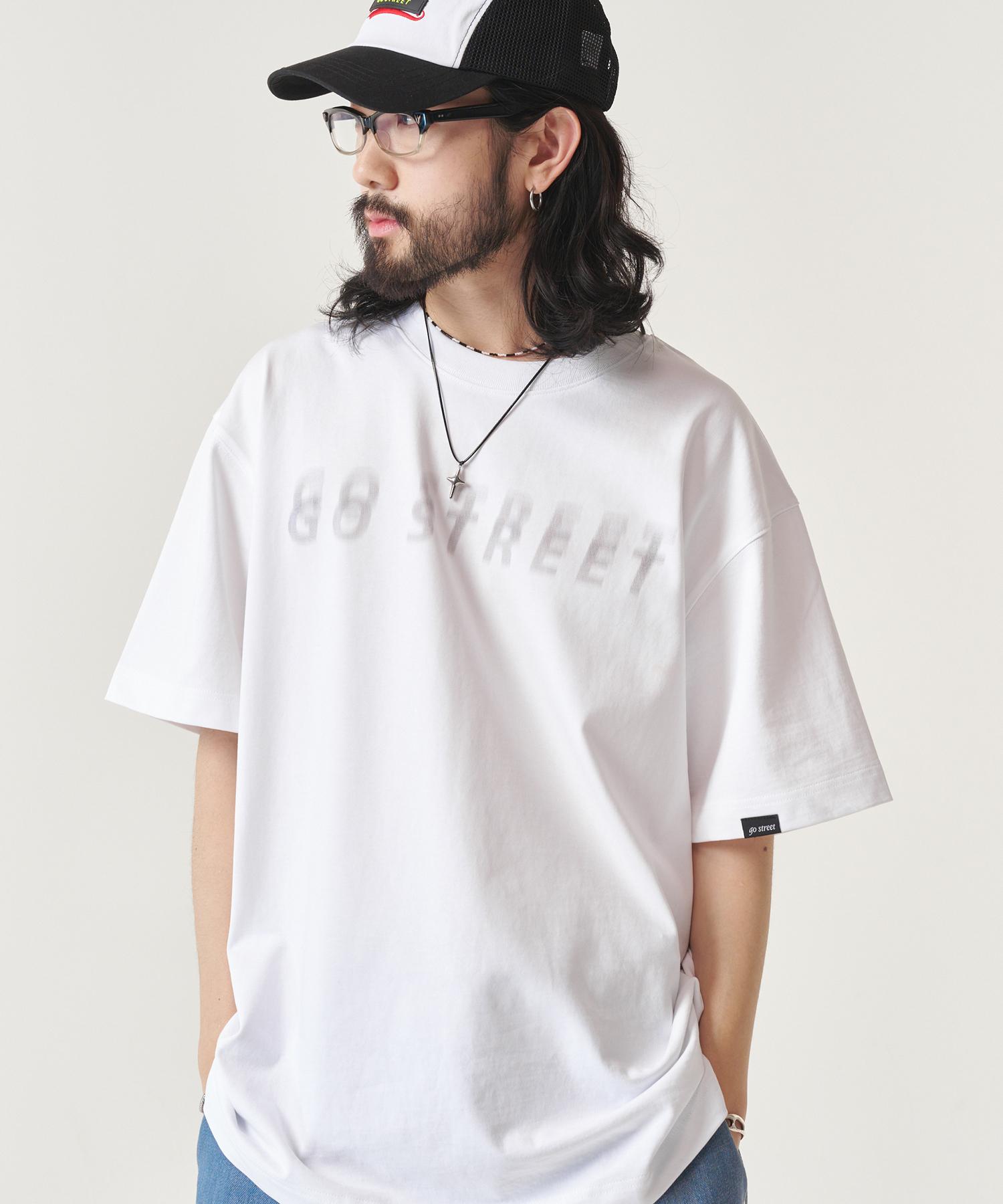 Ghost Street Oversized Digital Print Logo Short Sleeve T-Shirt White M