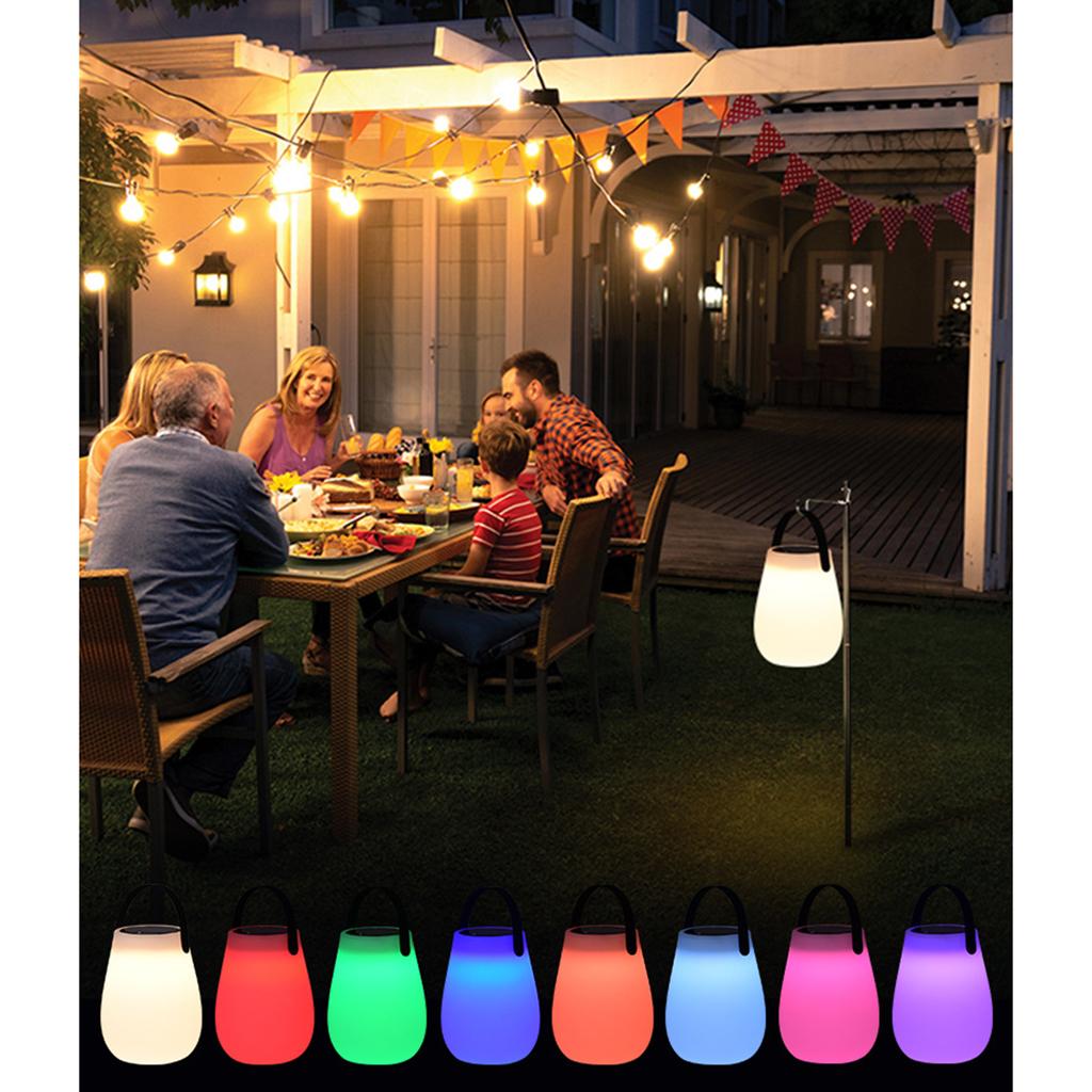 Solar Camping Lantern Outdoor Waterproof Landscape Decoration Light 8 Color Changing LED Light
