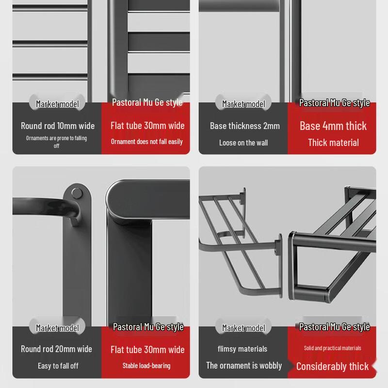 MDNG Punch-Free Bathroom Towel Rack