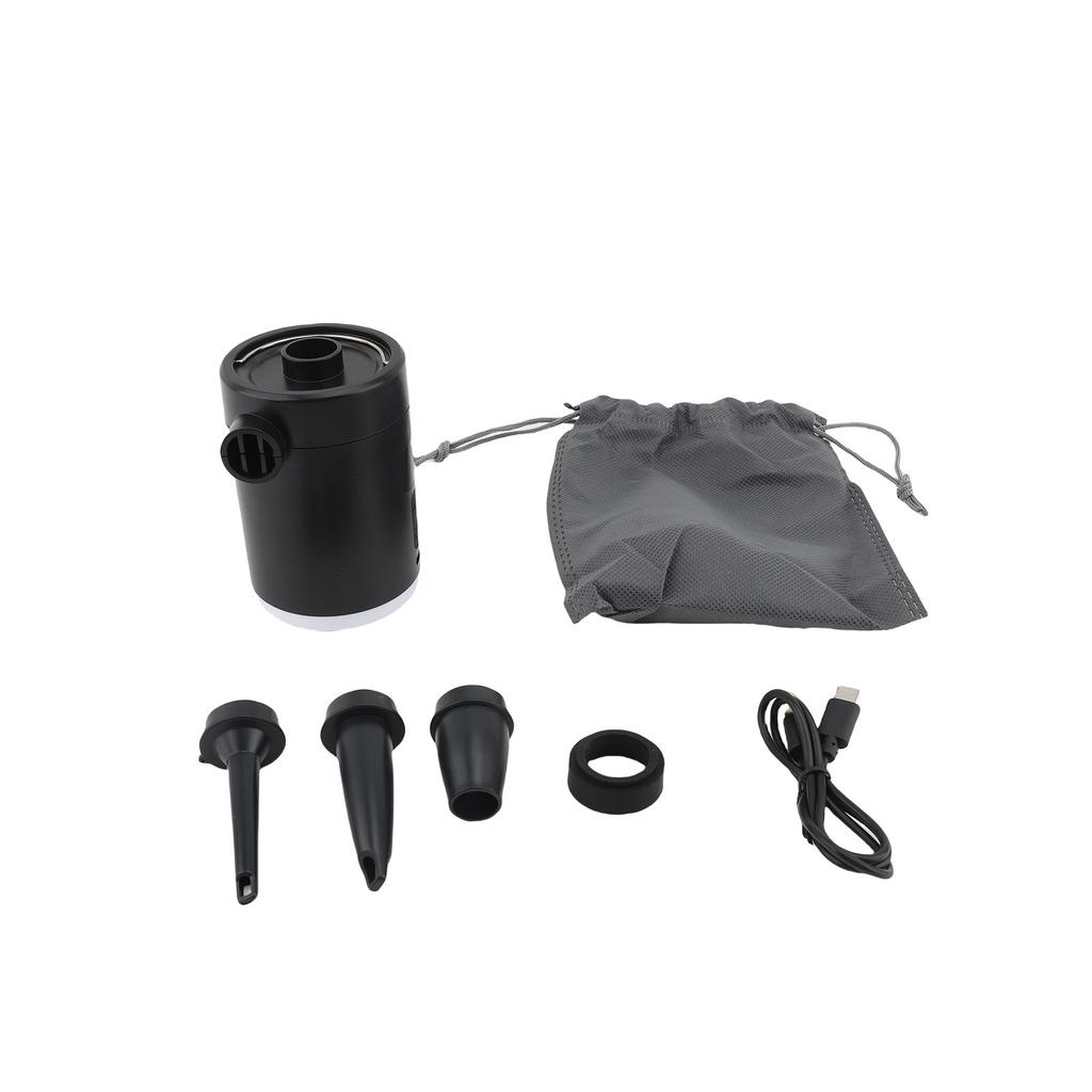 Portable Air Pump Digital Display Rechargeable Electric Inflation Deflation Pump with LED Light Nozzles for Air