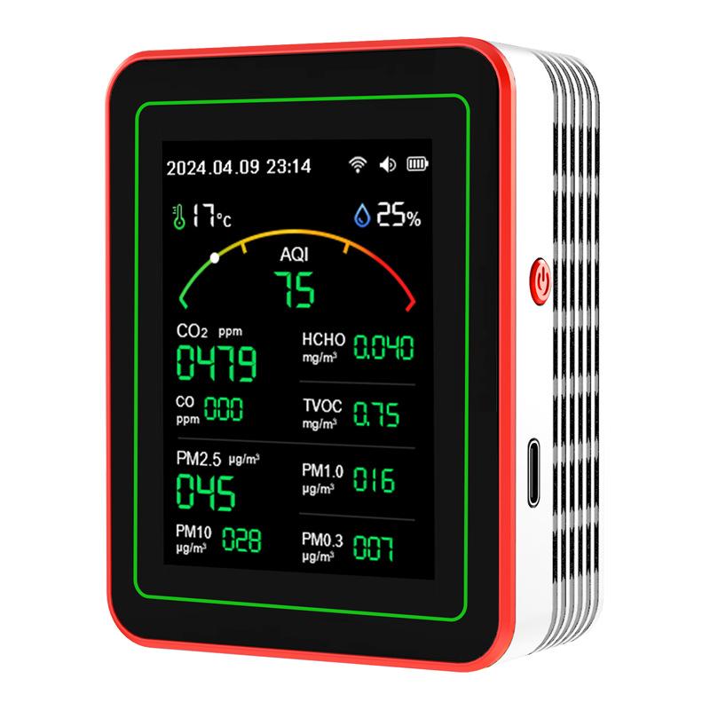 1 Piece Wifi 15 In 1 Tft Display Portable Aqi Pm0.3 Pm1.0 Pm2.5 Pm10 Co Co2 Tvoc Hchc Tester Home Air Quality Monitor