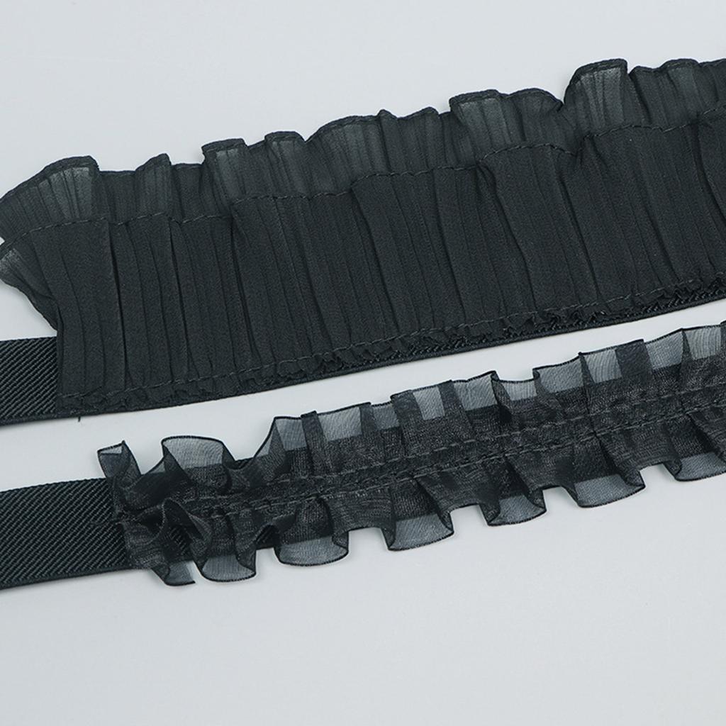 Elastische Hosenträger mit eleganter Rüschen-Raffkette für Hochzeit, Bühne, Live-Show und Freizeitkleidung, Hemd-Accessoires