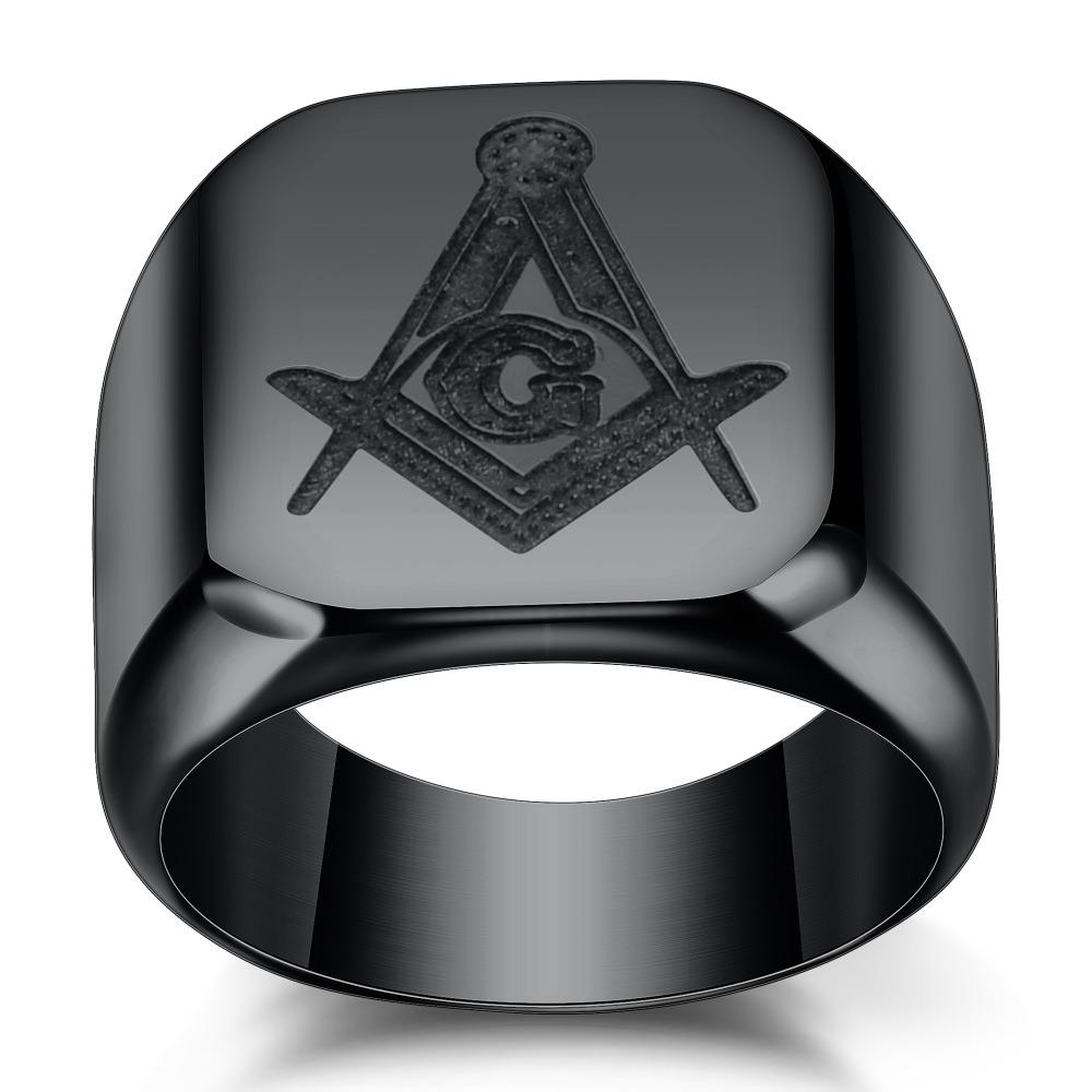 316L Stainless Steel Masonic Ring for Men, Master Masonic Signet Ring, Free Mason Ring Jewelry