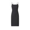 Summer New Arrival Women's Clothing Fashion Style Sexy Open Back Slit Slim-Fitting Sheath Sleeveless Sling Dress Black Slim Looking