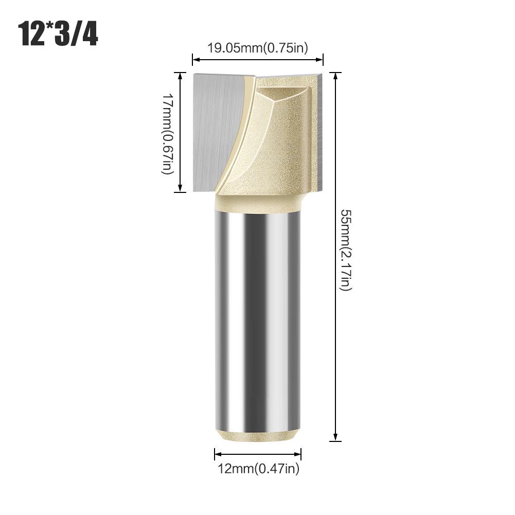 Professional Grade 6 Handle 12 Handle Bottom Cleaning Knife Slotting Knife Flat Bottom Cutter Milling Bottom Engraving Machine Carbide Woodworking