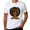 Artistic Teacher Afro for African American Unisex TShirt Basic Solid Tee for Daily Use