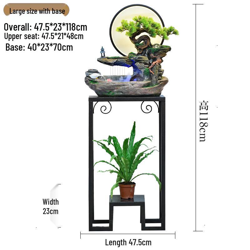 Rockery Water Fountain Feng Shui Wheel for Living Room, TV Cabinet, Office Tabletop