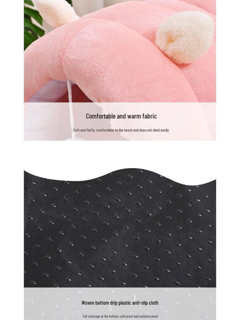 Four Seasons Plush Cat and Dog Bed - Warm, Cozy Nest for Small Pets