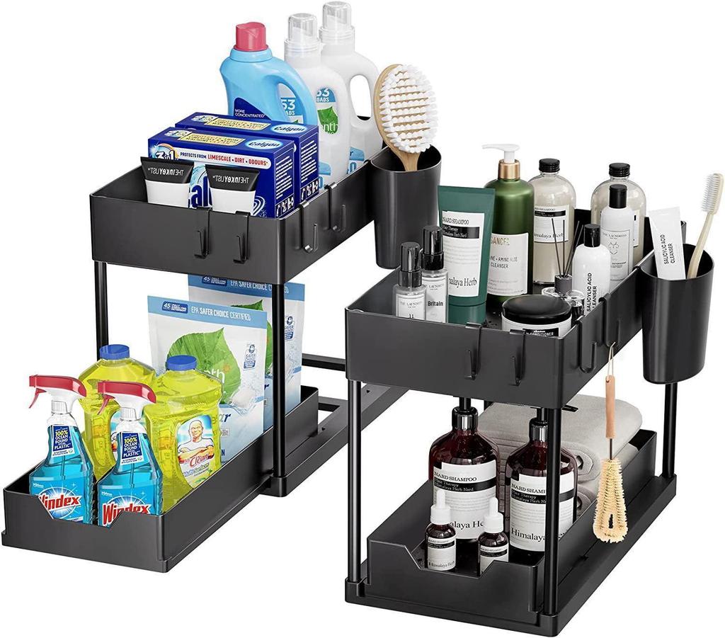 TEMU Shein H-Shaped Multifunctional Kitchen Sink Storage Rack with Pull-Out Design.