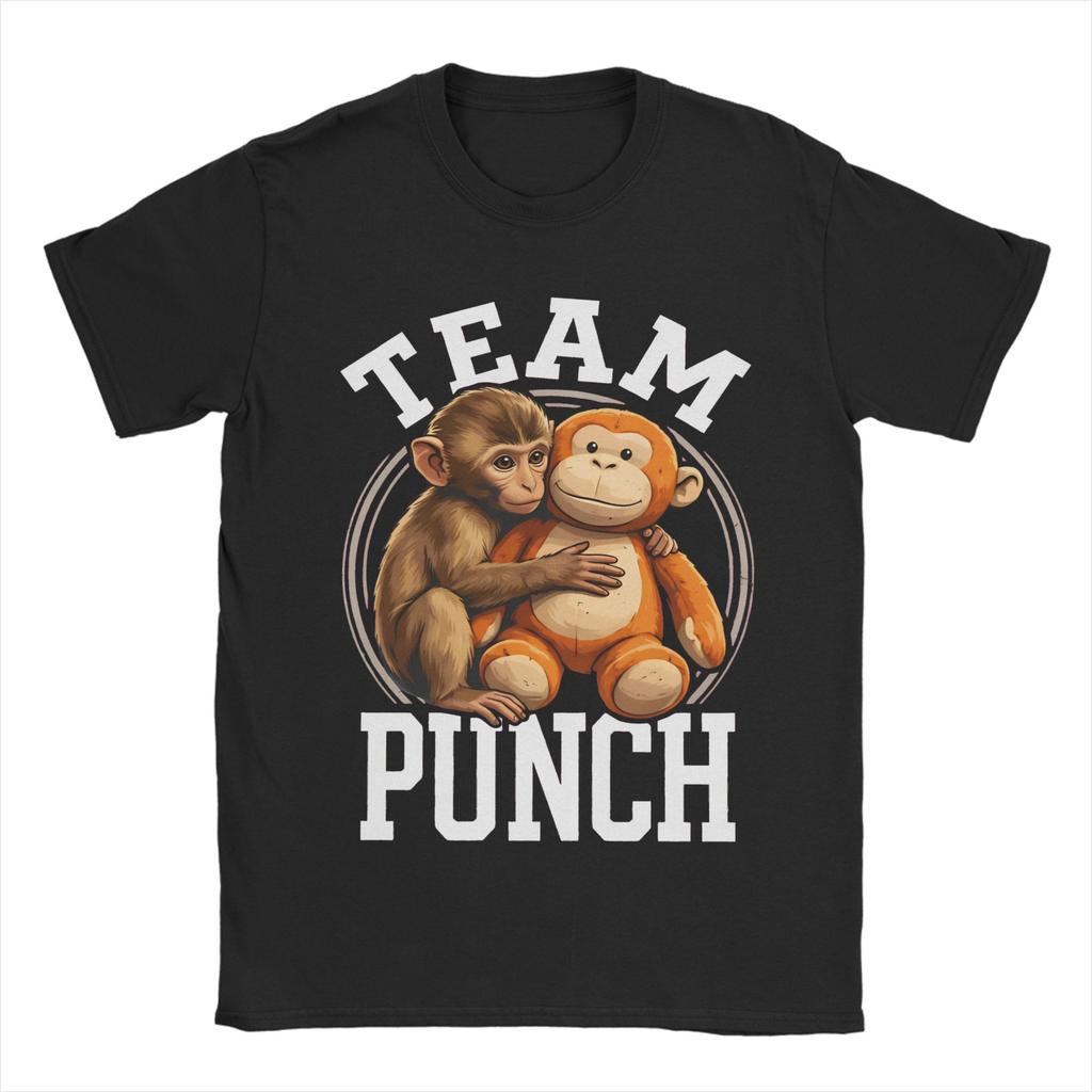 Unisex Womens TShirts Punch Monkey Comic Style Art Novelty Cotton Tee Shirt Short Sleeve T Shirt O Neck Clothing Original