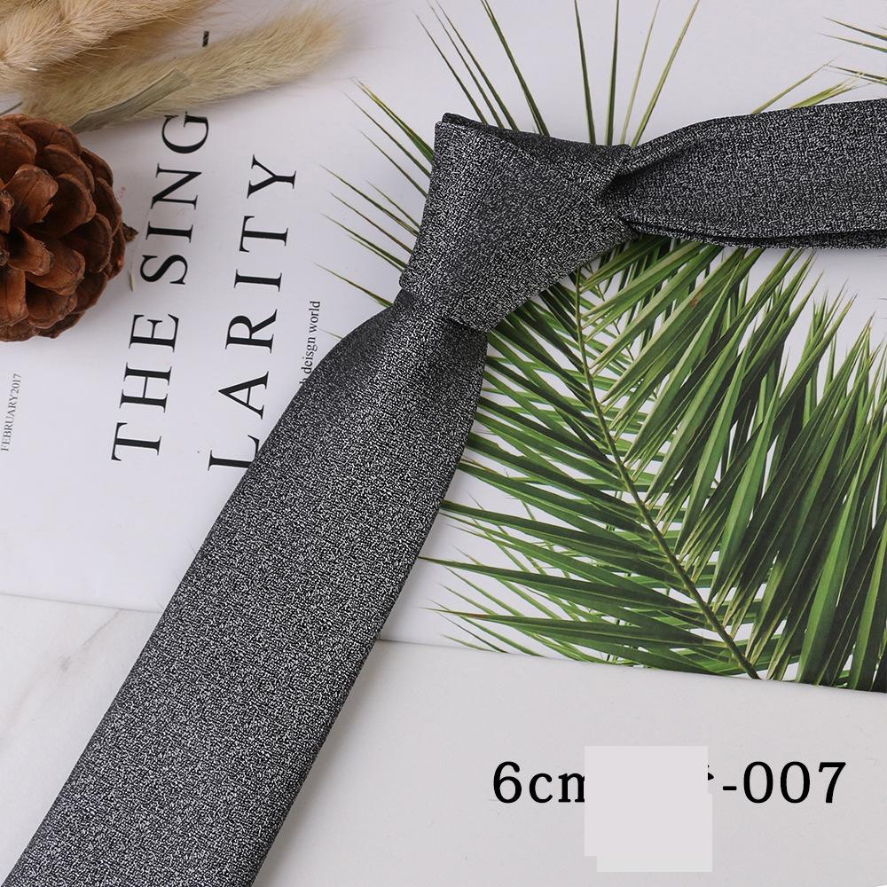 Men's Trend Business Casual Narrow 6cm Polyester Jacquard Tie Solid Color Striped Tie