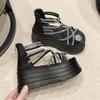 Fashion Summer Crystal Sandals 8CM Wedge Heels Sneakers New Women Beach Flip Flop High Platform Casual Breathable Walking Shoes