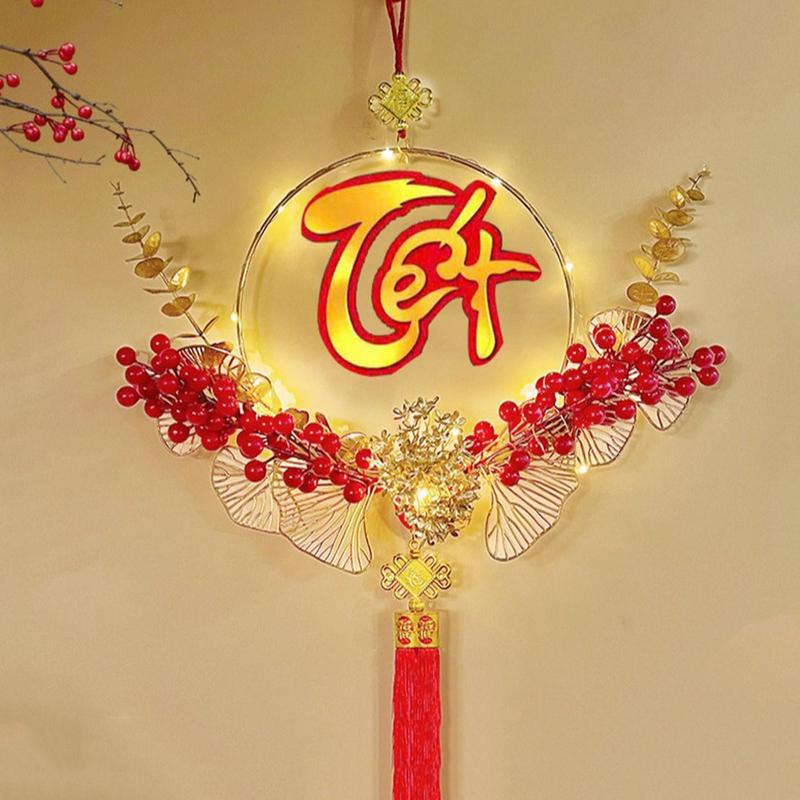 2025 Vietnamese Lunar New Year Decoration Light Up Snake Year Pendants New Year Decorations Festive Hangable Fu Character