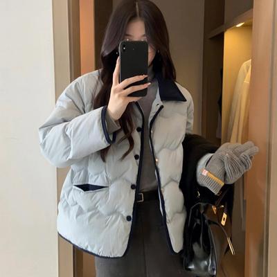 New Down Cotton-padded Clothes for Women's Winter Short Thickened Jacket Loose Cotton-padded Clothes Lapel Cotton-padded Jacket