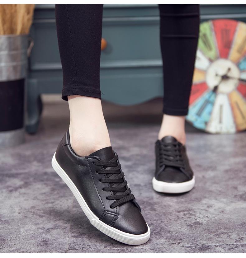 

Женские классические белые низкие кроссовки — повседневные, удобные и универсальные для студентов 36 чёрный