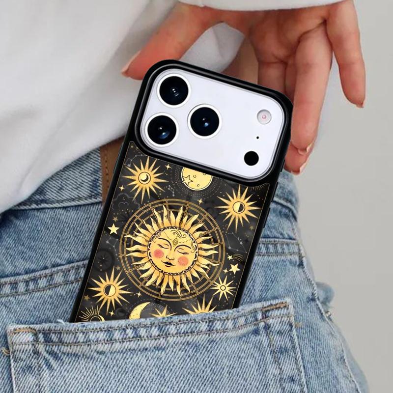 Suns Moons Astrological Phone Case for iPhone 17ProMax 12 13 14 15 16e 17 Pro Max Plus Air Cover
