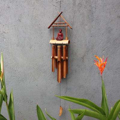 Bamboo Wind Chime Buddha Brown 6 Tubes