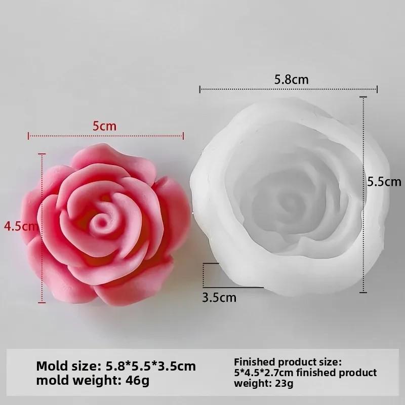 2pcs DIY 3D Rose Flowers Silicone Candle Mold Handmade Soap Chocolate Ornament Tool Aromatherapy Gypsum Resin Mould Home Decor