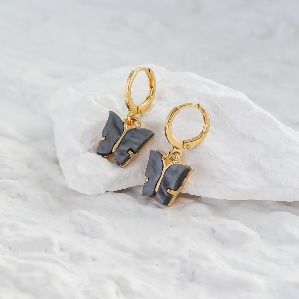 Butterfly Trendy Fashionable Earrings Geometric Design For Women Material Alloy