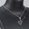 Musical Guitar Pendant with 60cm/24in Chain Hip Hop Music Style Stainless Steel Guitar Pendant Jewelry Personalized Gift