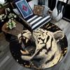 Roaring Tiger Round Area Rug,Carpet Rug for Living Room Bedroom Sofa Playroom Decor,Non-slip Floor Mat