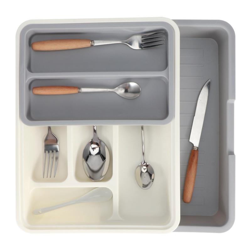 Expandable Adjustable Cutlery Storage Tray Compartment Tidy Drawer Utensil Organizer For Kitchen