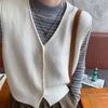2026 Korean Style V-Neck Sleeveless Slimming Knit Cardigan Vest for Women