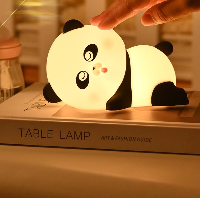 Panda Rechargeable Dimmable Timer Ring Light - Children's Creative Gift Silicone Lamp