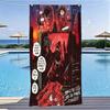 1 Stück D-Death Band Gory Horror Comic Panel Strandtuch Mikrofaser Schnelltrocknend Badetuch für Pool Strand Reise Metall Fans Geschenk