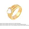 Heart-Shaped Heart Ring Elegant Shell Ring Trendy Finger Ring  Girls
