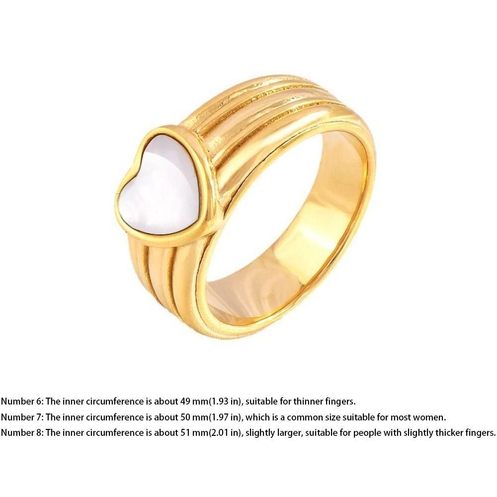 Heart-Shaped Heart Ring Elegant Shell Ring Trendy Finger Ring  Girls