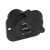 LMoDri Universal 12V Motorcycle Waterproof Dual USB Port Charger Socket Outlet 1A 2.1A With Mounting