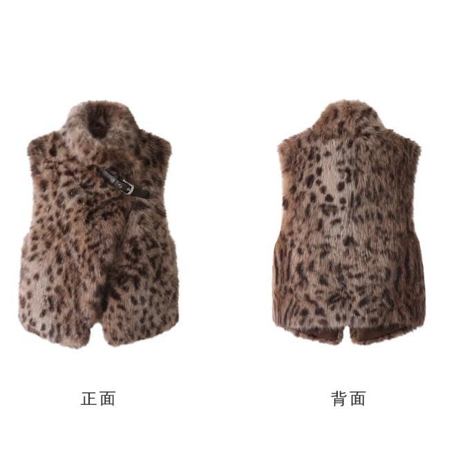 Imitation fox fur vest women's short sleeveless autumn and winter new plush vest jacket high sense versatile warm