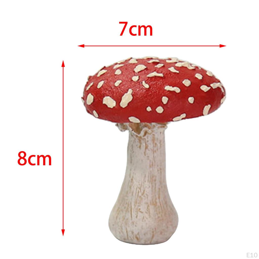 Cute Mushroom Figure, Statue, Waterproof, , Mini Colorful Creative W/ Base Figurine for