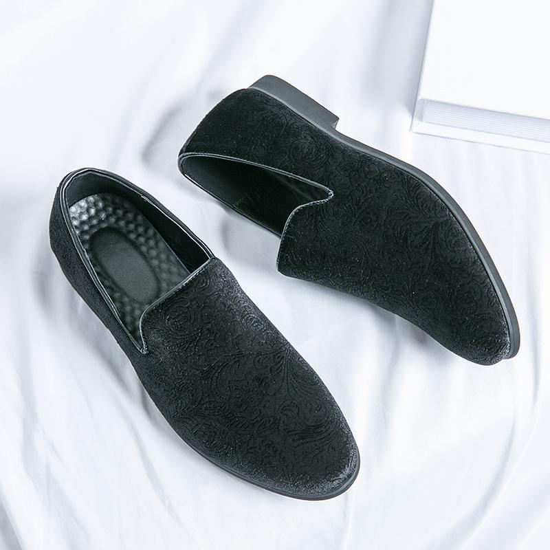 Fashion Mens Casual Leather Shoes Four Seasons Non-Slip Business Fashion Versatile Tide Party Driving Shoes Punk Style Man Slip On Flats