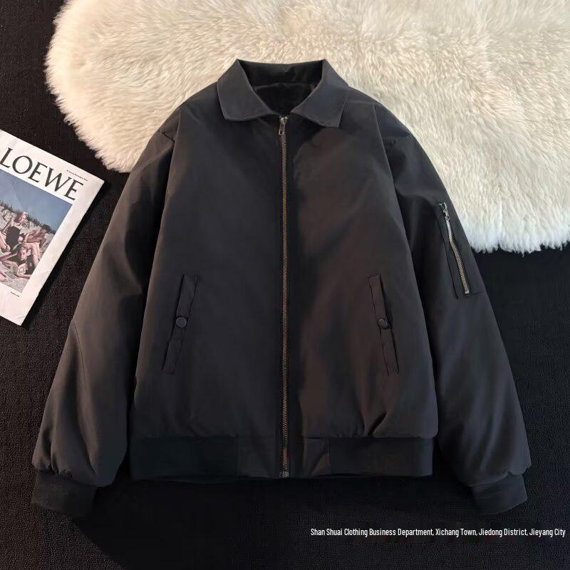 Men's 2025 Winter Cotton Jacket: Plus Velvet Thick Warm Padded Sports Casual Trendy Coat