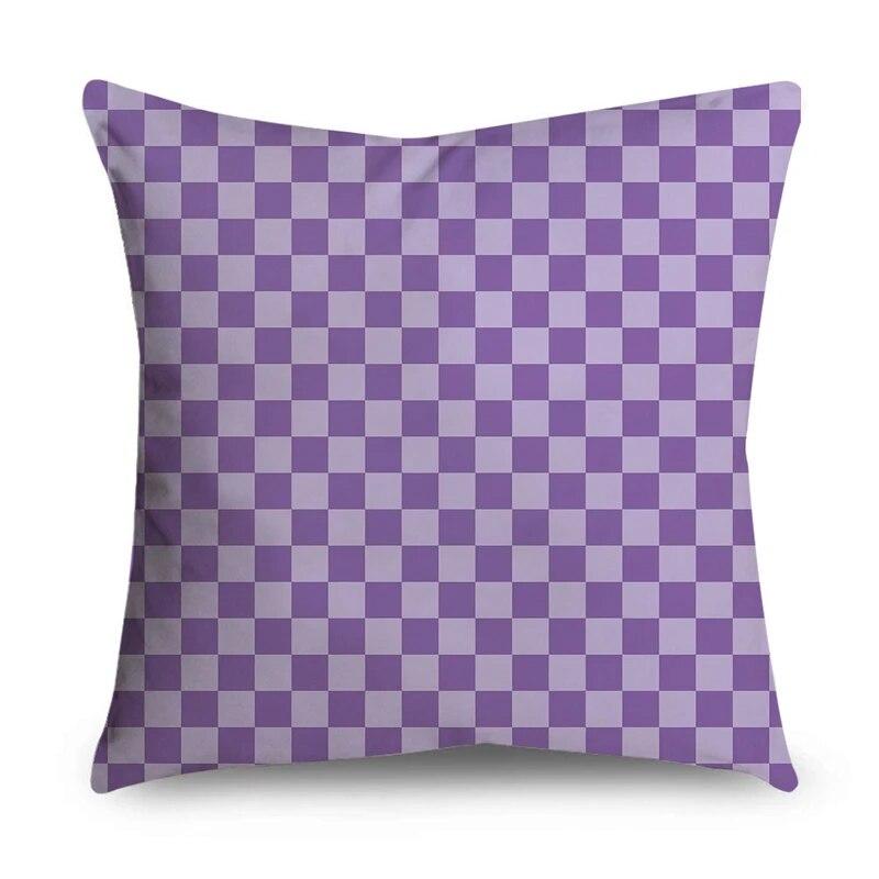 Blumiges Geometrisches Druckauto Sofa Dekorative Kissenhülle Zuhause Kissen Lila Muster Kissenbezug