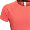 Under Armour Solid Color Round Neck Running Short Sleeve Raglan T-Shirt Women Tops Venom-Red 1371145-690
