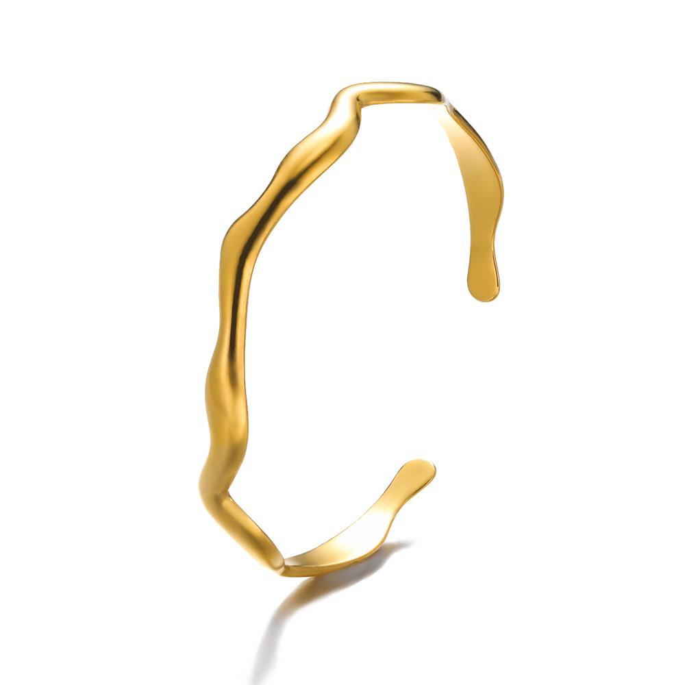 Vintage Flower Cuff Bracelet Bangle for Women Gold Color Flora Stainless Steel Bangles Casting Aesthetic Couple Wrist Jewelry