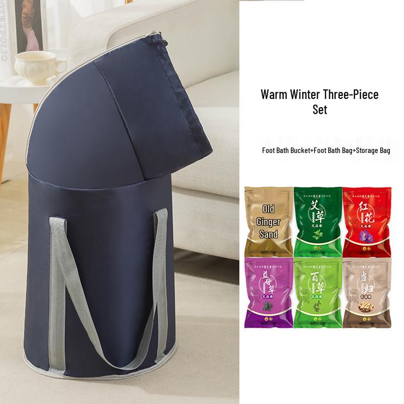 72cm Foldable Foot Bath Bucket for Home and Travel - Over Knee and Calf Use