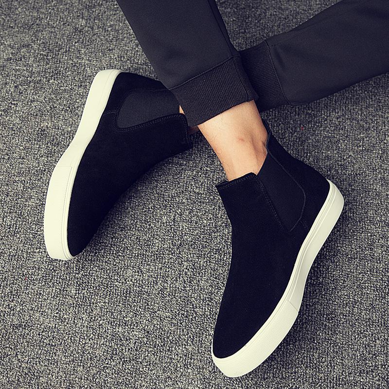 Moda taglia grande uomo lusso moda festa banchetto stivali platform scarpe basse comode giovane gentiluomo stivaletto chelsea pelle morbida bota