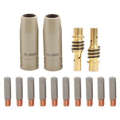 14Pcs 15AK Welding Contact Tips Coating Protect Gas Nozzle Tip Nozzle Protective Sleeve Replacement for Welding Guns