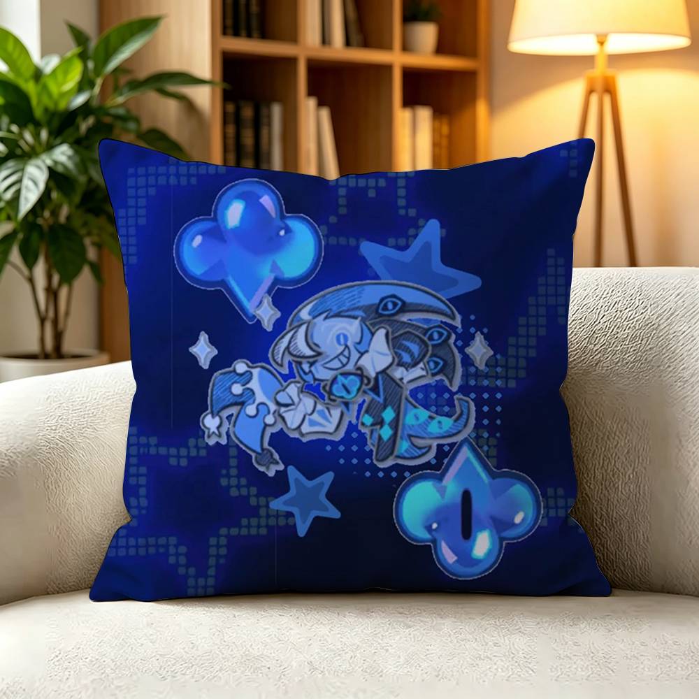 Shadow Milk Cookie Cookie Run Kingdom Dark Jester Game Pillow Case Square DoubleSided Sofa Cushion Cover Bedroom Bedside Pillow