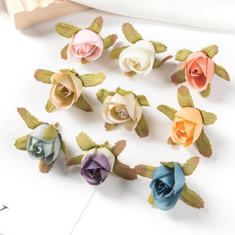 

50/100PCS MINI Silk Rose Artificial Flowers Christmas Garland Wedding Bridal Bouquets Accessories Home Vase Decoration Scrapbook 50PCS