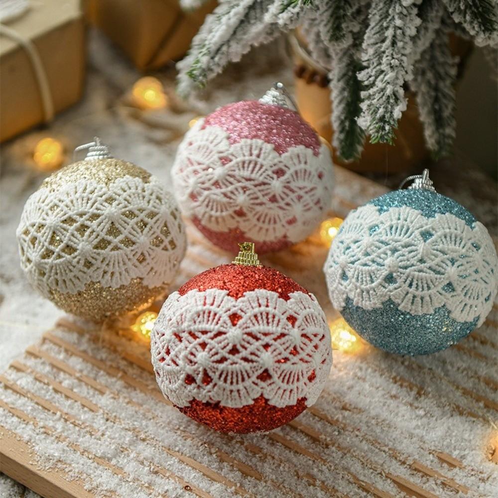 Neuer 8cm Weihnachtsbaumkugel Anhänger Spitze Schaumstoff Weihnachten Baum Charme Weihnachtsbaum Schmuckstück Party Dekoration