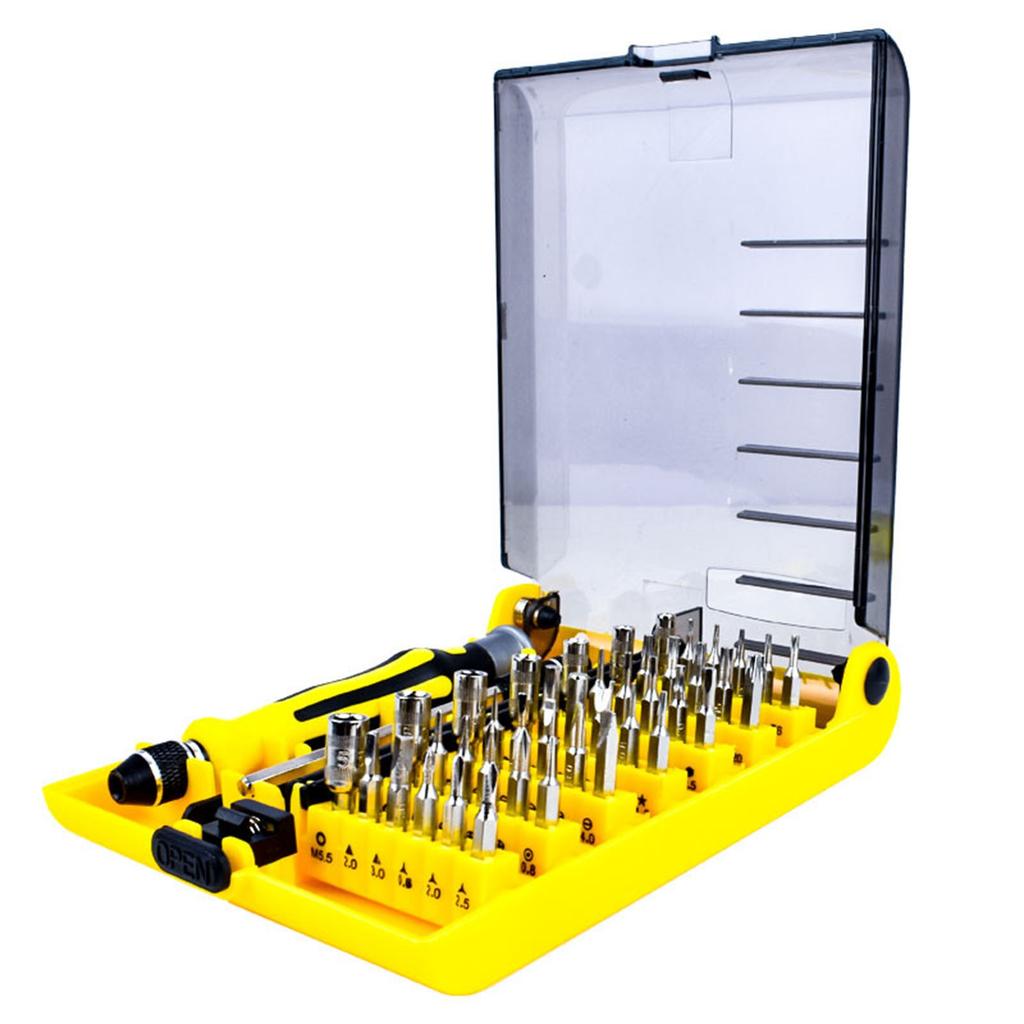 45 in 1 Screwdriver Tool Kit Driver Bits Handle Tweezers Extension Bar for Electronic Repair