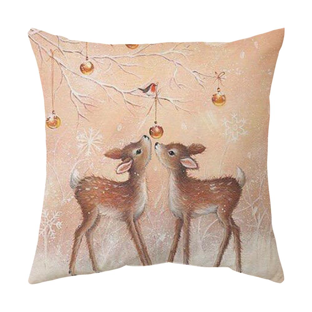 

New Christmas Printed Pillow Cover Elk Christmas Tree Old Man Pillow Sofa Cushion Cushion 45 * 45cm (collection priority delivery)